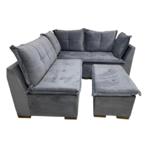 Limpeza Sofá de Canto com Almofadas G + Puff